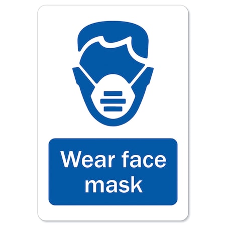 Signmission OSHA Notice Sign, Wear Face Mask, 10in X 7in Aluminum, 10" W, 7" H, Wear Face Mask OS-NS-A-710-25581